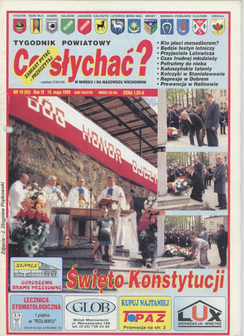 Okładka gazety Co słychać? - nr 19 (85) 1999